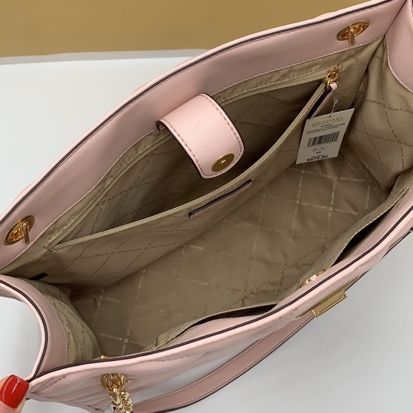 MICHAEL KORS SERENA LARGE EAST WEST CHAIN SHOULDER TOTE POWDER BLUSH COLOR - Picture 9 of 16